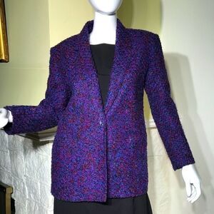 Vintage Retro Multi-Colour Wool Tweed Jacket